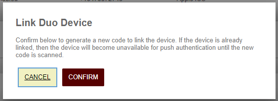 Duo QR Link Confirmation