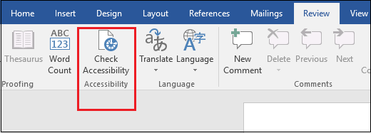 how to check accessibility in word 2007