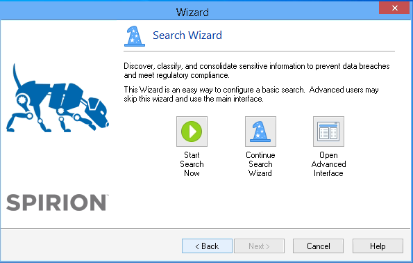 Spirion Scan Wizard