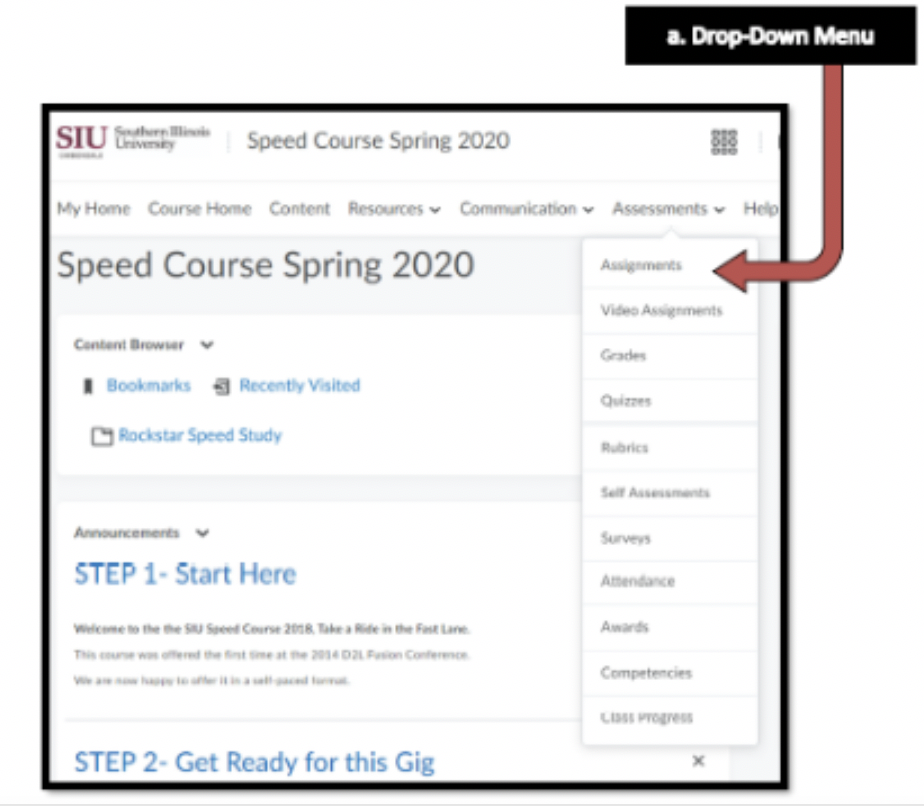 Course Drop Down Menu