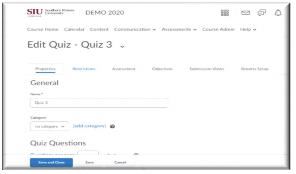 How to post a quiz with time restriction in D2L – OIT Knowledge Base