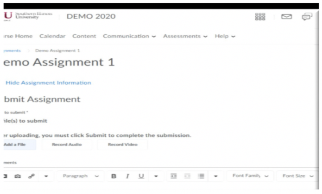 how to upload assignment in d2l