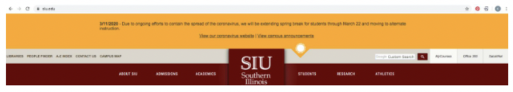 Access D2L My courses from SIU homepage 