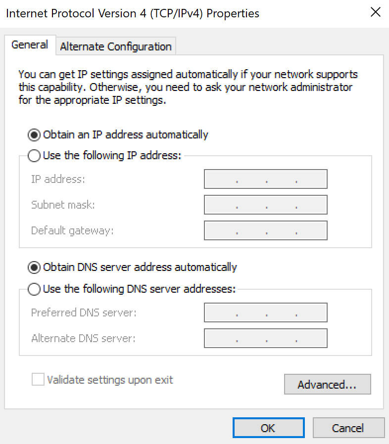 IPv4 settings.