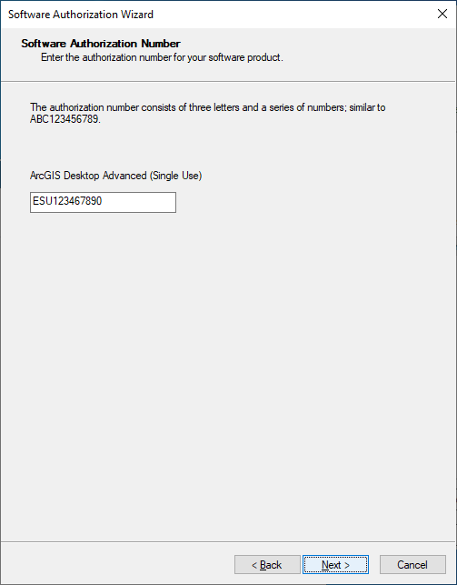 Enter the Software Authorization Number