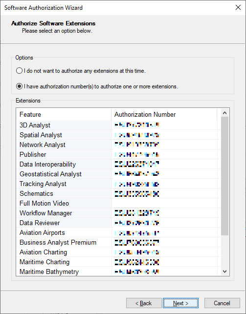 Select 'I have authorization number(s) to authorize one or more extensions' and click 'Next'