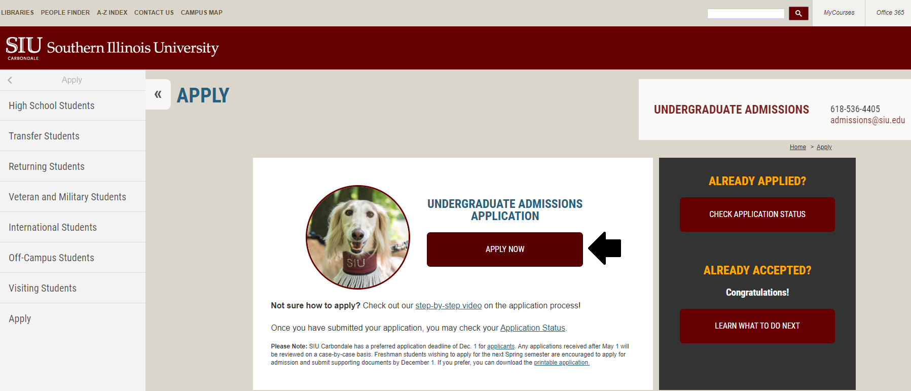 Unable to Sign into myfuture.siu.edu to Submit Application or Sign Up for Orientation OIT