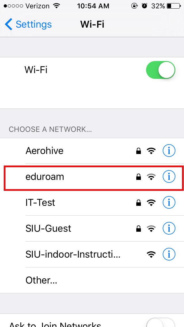 Connecting to Eduroam with Apple Iphone or Ipad OIT Knowledge Base