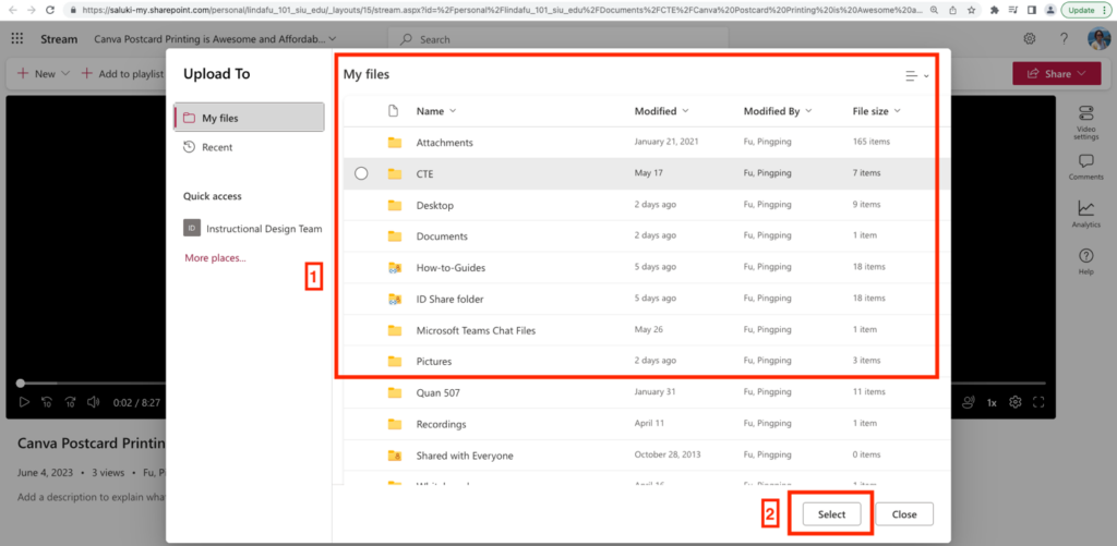 Upload a File to Microsoft Stream OIT Knowledge Base