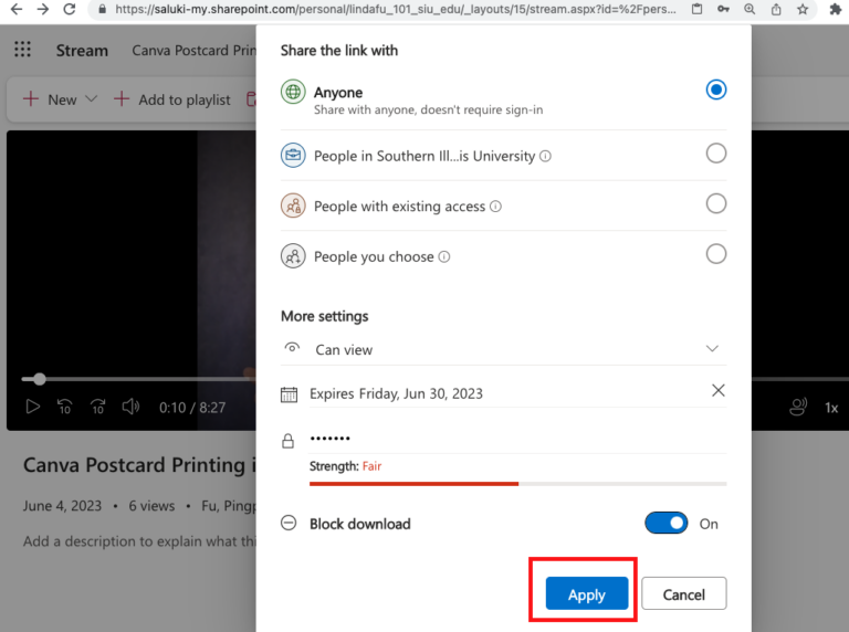 Manage Share Settings in Microsoft Stream – OIT Knowledge Base