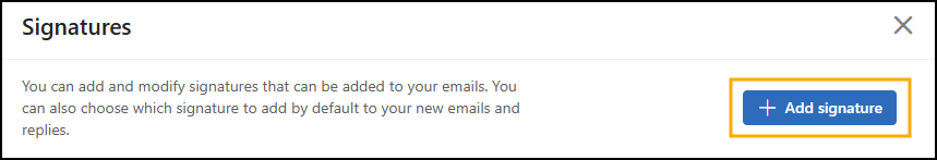 Screenshot of highlighted Add Signature button.