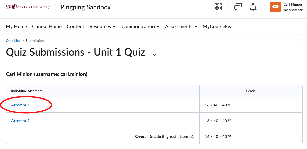 How to Access Quiz Feedback on D2L – OIT Knowledge Base