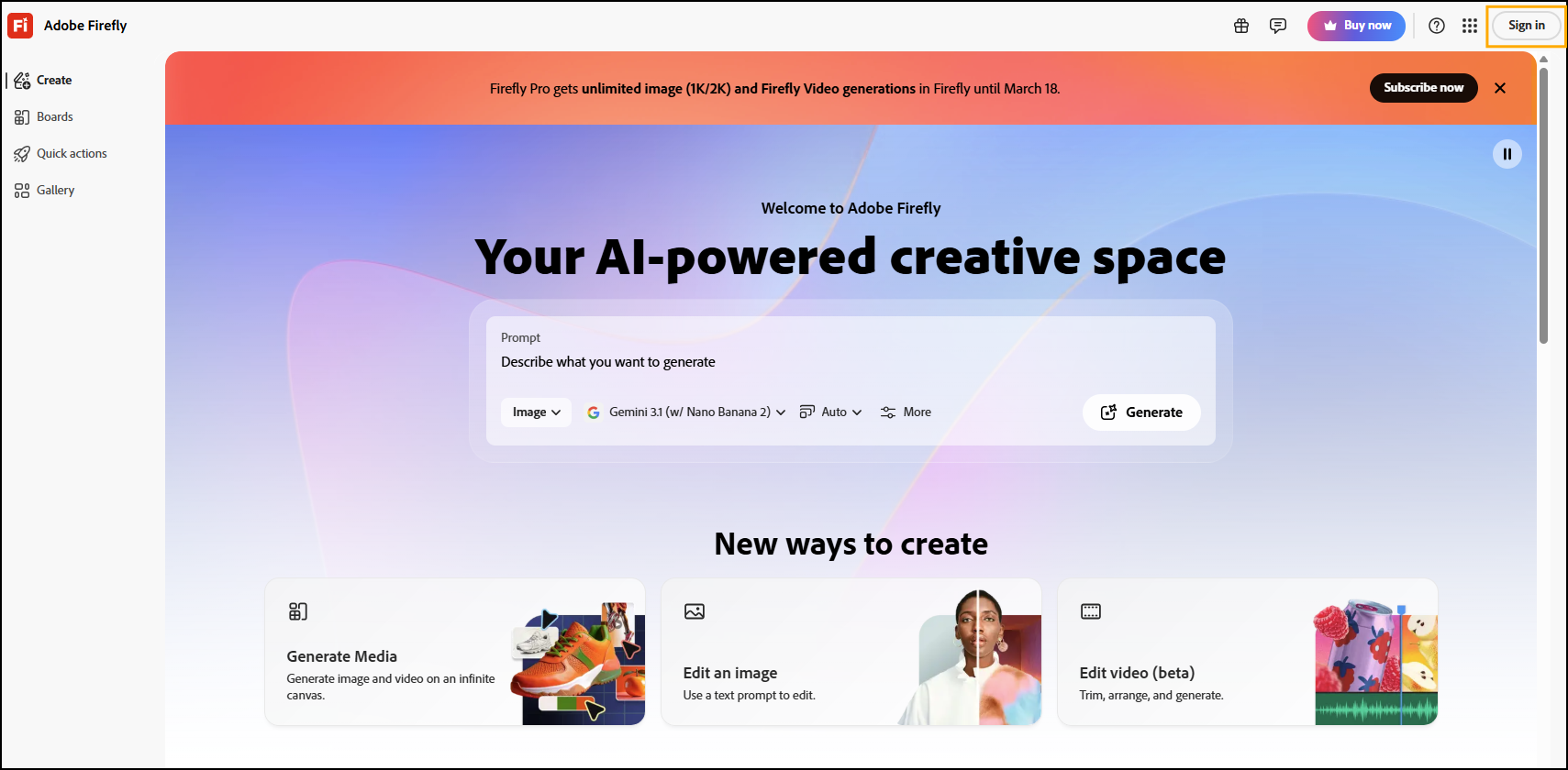 Sign into Adobe Firefly – OIT Knowledge Base