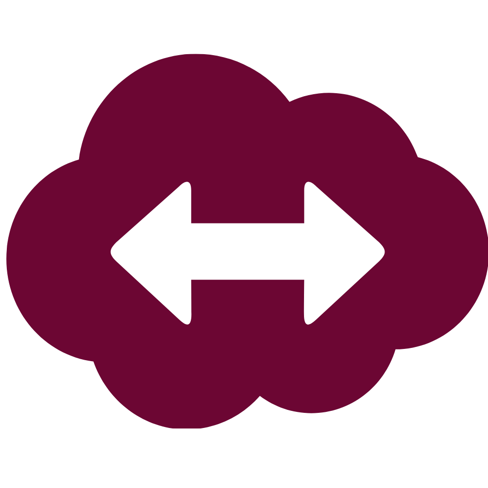 A cloud with a double-sided arrow inside of it