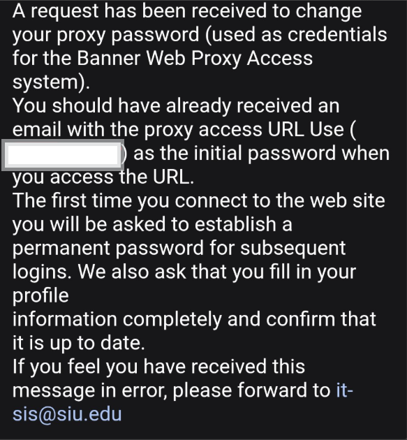 Screenshot 1 of 2 of password reset request email